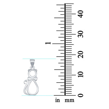 Cat Pendant Charm 925 Sterling Silver